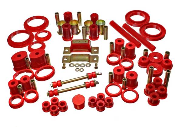 Energy Suspension - Energy Suspension 85-93 Ford Mustang Red Hyper-flex Master Bushing Set w/ V-8