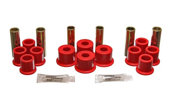 Energy Suspension - Energy Suspension 8/81-96 Ford F100/F150 2WD Red Rear Leaf Spring Bushing Set