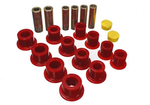 Energy Suspension - Energy Suspension 00-04 Ford Excursion 4WD / 99-04 F250/F350 4WD Red Front Leaf Spring Bushing Set