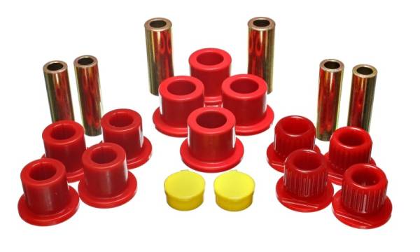 Energy Suspension - Energy Suspension Rear Leaf Spring Bushing Set - Red