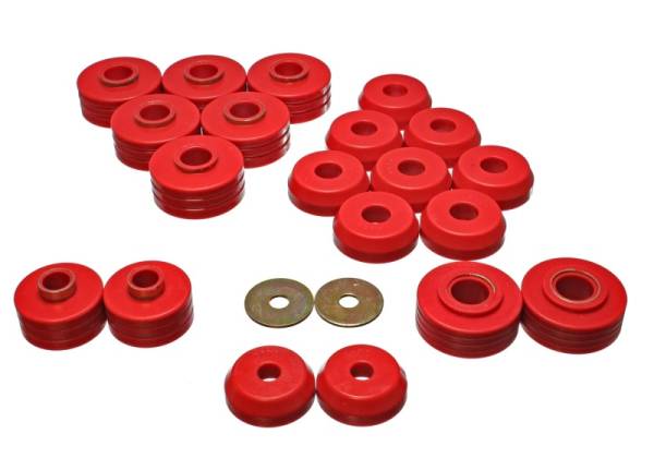 Energy Suspension - Energy Suspension 80-96 Ford Bronco 4WD Red Body Mount Set