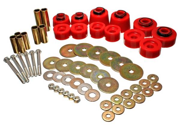 Energy Suspension - Energy Suspension Body Mount Set - Std. & Extra Cab - Red