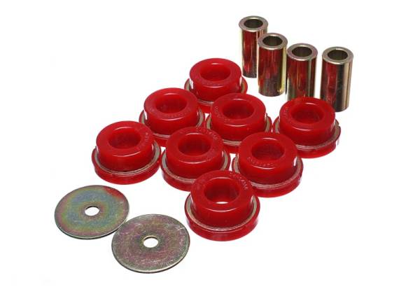 Energy Suspension - Energy Suspension 2015 Ford Mustang (Exc Cobra) Red Subframe Bushing Set