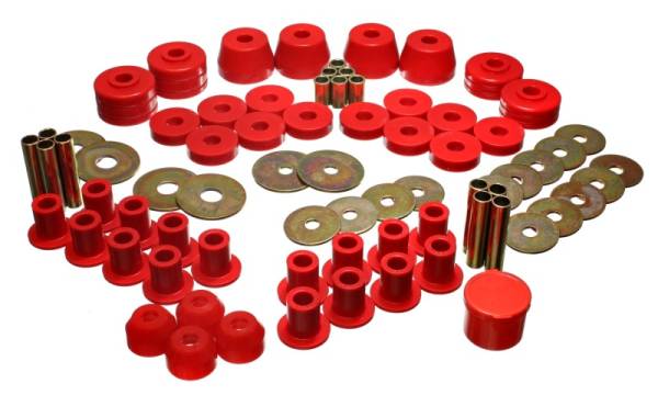 Energy Suspension - Energy Suspension 85-92 VW Golf/GTI/Jetta / 72-93 Dodge Ramcharger Red Hyper-flex Master Bushing Set