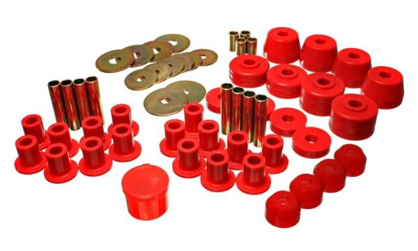 Energy Suspension - Energy Suspension 72-85 Dodge/Plymouth 1/2 & 3/4 Ton S/C Pickup Red Hyper-Flex Master Bushing Set