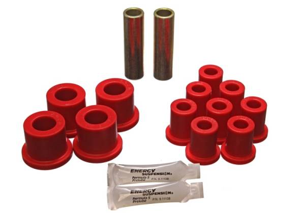 Energy Suspension - Energy Suspension 70-72 Dodge Charger (w/ 1-1/2in Main Eye) Red Rear Leaf Spring Bushing Set