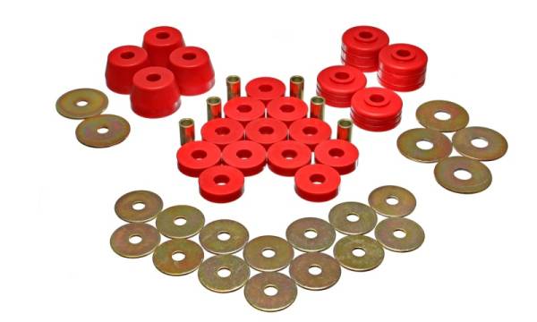 Energy Suspension - Energy Suspension Body Mount Bushing Sets - Red