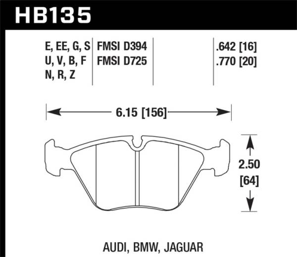 Hawk Performance - Hawk 1989-1995 BMW 525i HPS 5.0 Front Brake Pads