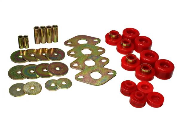 Energy Suspension - Energy Suspension 01-04 Toyota Tacoma Prerunner Body Mount Bushing Set - Red