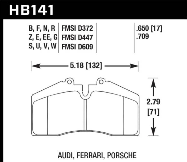 Hawk Performance - Hawk 94-96 Ferrari 456GT Rear / 91-94 Porsche 911 Rear / 94-98 Porsche 911 Front / 86-91 Porsche 928