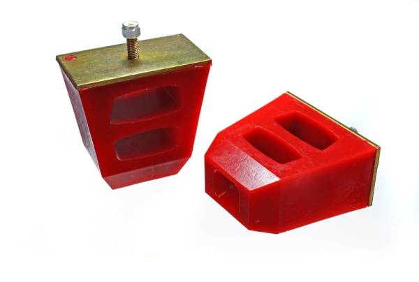 Energy Suspension - Energy Suspension Universal 4.5in Tall x 4.5in Long x 2.5in Wide Red Bump Stops (2 per set)