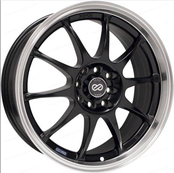 Enkei - Enkei J10 15x6.5 4x100/114.3 38mm Offset 72.62mm Bore Dia Matte Black w/ Machined Lip Wheel