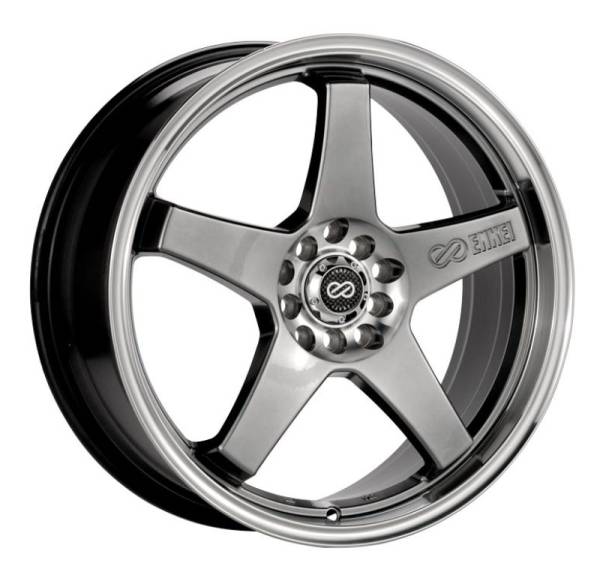 Enkei - Enkei EV5 17x7 4x100/114.3 38mm Offset 72.6 Bolt Diameter Hyper Black w/ Machined Lip Wheel