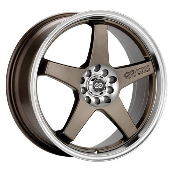 Enkei - Enkei EV5 17x7 5x100/114.3 38mm Offset 72.6 Bolt DiameterMatte Bronze w/ Machined Lip Wheel