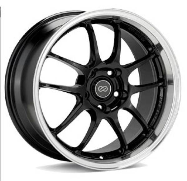 Enkei - Enkei PF01SS 17x8 5x114.3 50mm Offset 75mm Bore Diameter Gloss Black w/ Machined Lip