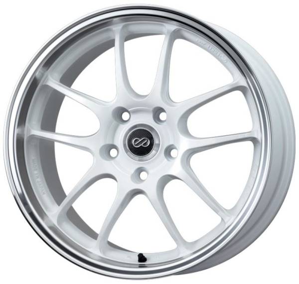 Enkei - Enkei PF01SS 17x9 5x114.3 48mm Offset 75mm Bore Diameter White with Machined Lip Wheel