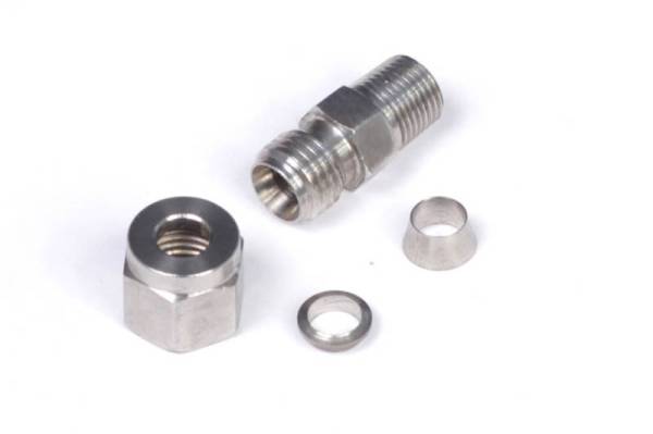 Haltech - Haltech 1/4in Stainless Compression 1/8in NPT Thread Fitting Kit (Incl Nut & Ferrule) - HT-010813