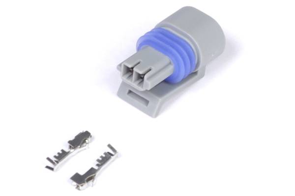 Haltech - Haltech Delphi 2 Pin GM Style Air Temp Connector Grey Plug & Pins - HT-030410