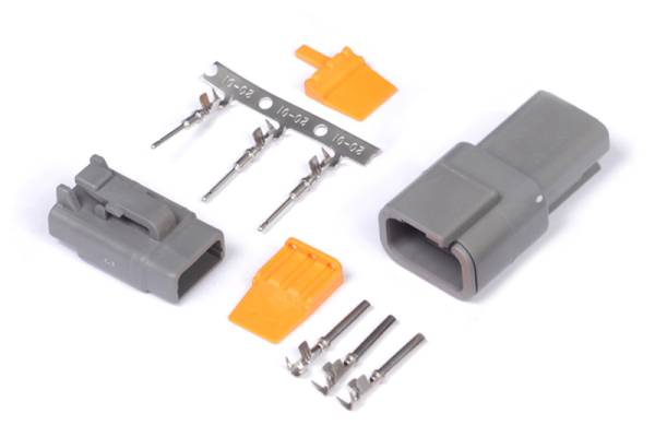 Haltech - Haltech Matching Set of Deutsch DTM-3 Connectors 7.5 Amp Plug & Pins - HT-031013