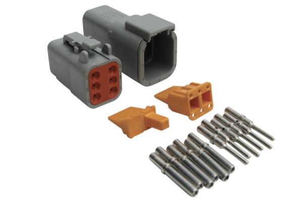 Haltech - Haltech Matching Set of Deutsch DTM-6 Connectors 7.5 Amp Plug & Pins - HT-031015