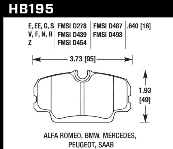 Hawk Performance - Hawk BMW 3 Series / Mercedes Benz 190 Series / Saab 900/9000 DTC-60 Race Front Brake Pads