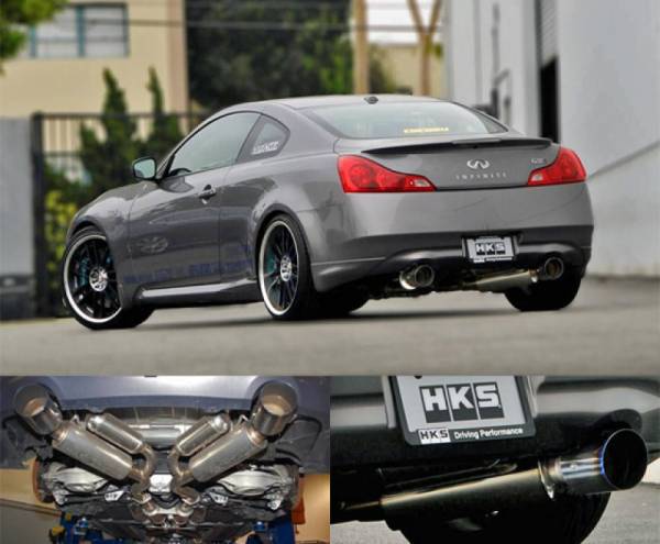 HKS - HKS 08 Infiniti G37 Coupe Dual Hi-Power Titanium Tip Catback Exhaust