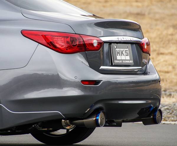 HKS - HKS Infiniti Q50 Hybrid VQ37 Dual Hi-Power Titanium Tip Catback Exhaust