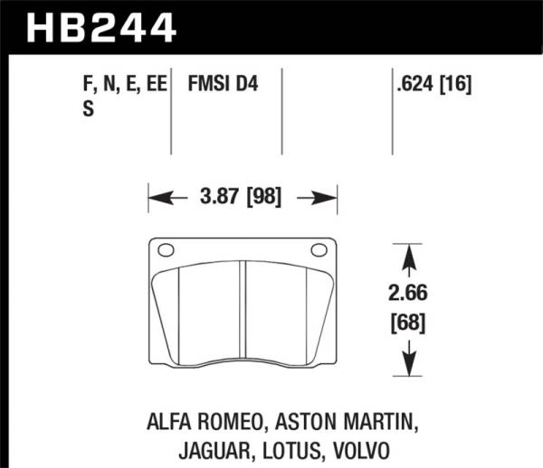 Hawk Performance - Hawk 72-74 Jaguar XJ12 / 72-75 XJ6 HT-10 Race Front Brake Pads