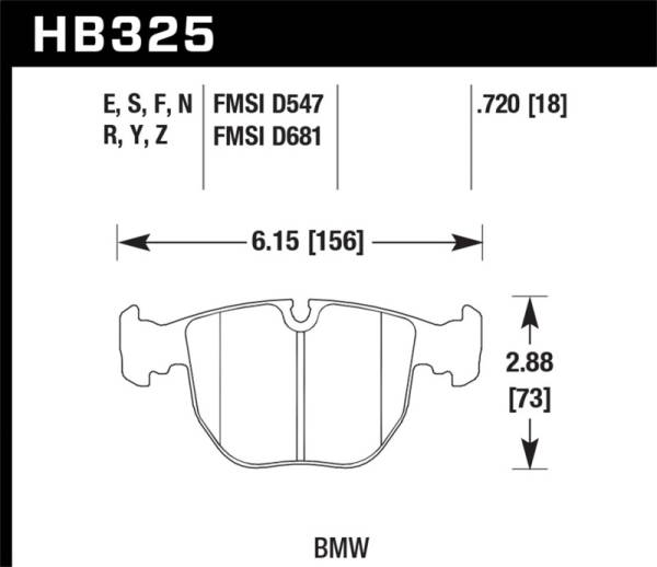 Hawk Performance - Hawk 04-06 BMW X5 3.0i/4.4i HPS 5.0 Street Front Brake Pads