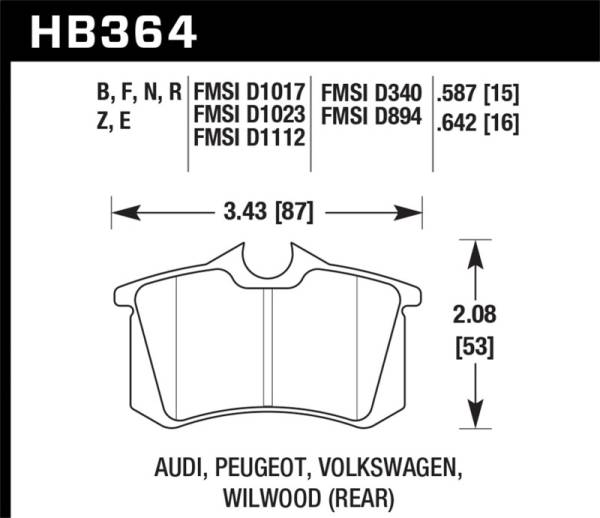 Hawk Performance - Hawk 97-04 Audi A4/00-03 A6/00-02 S4/00-06 TT / 02-04 VW Golf GTI Rear Blue 9012 Race Brake Pads