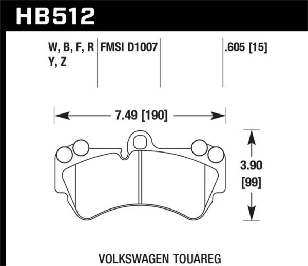 Hawk Performance - Hawk 08 Porsche Cayenne GTS/Turbo / 03-09 Cayenne / 04-05 VW Touareg DTC-30 Race Front Brake Pads