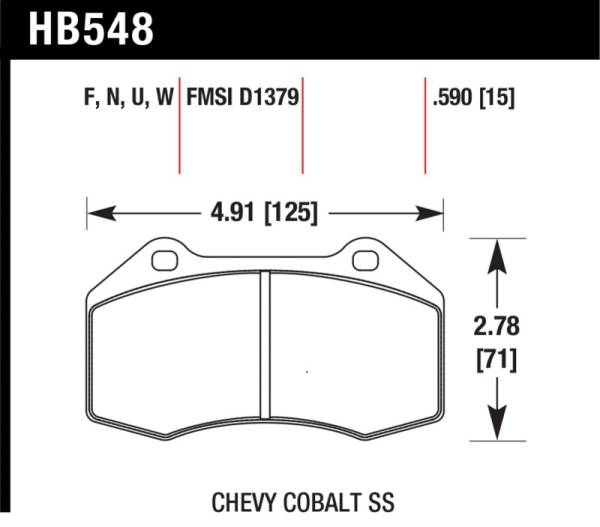 Hawk Performance - Hawk 08-10 Chevrolet Cobalt / HHR HPS 5.0 Front Brake Pads