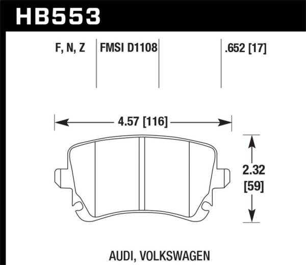 Hawk Performance - Hawk 07-11 Audi S6 HPS 5.0 Rear Brake Pads