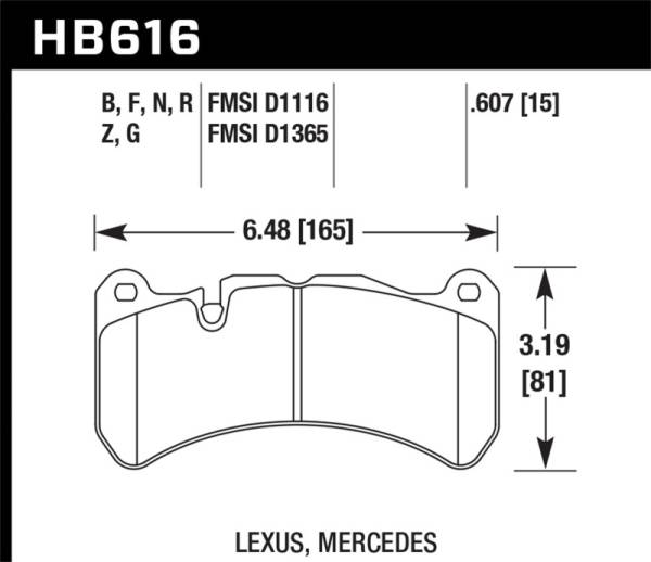 Hawk Performance - Hawk 08-11 Lexus IS-F / 05-06 M Benz CLK55 AMG / 07-08 CLK63 AMG DTC-60 Race Front Brake Pads