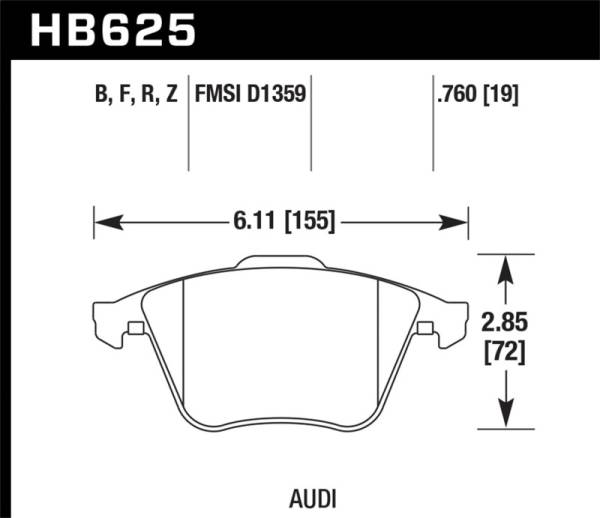 Hawk Performance - Hawk 2001-2010 Audi S3 European HPS 5.0 Front Brake Pads