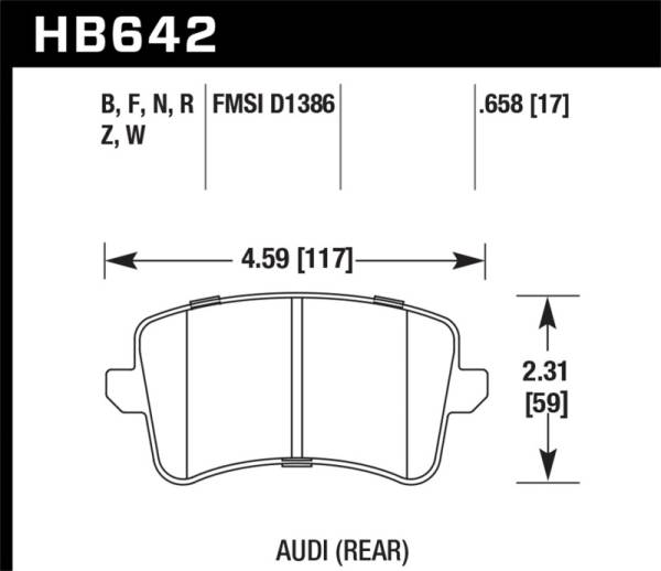 Hawk Performance - Hawk 2009-2014 Audi A4 HPS 5.0 Rear Brake Pads