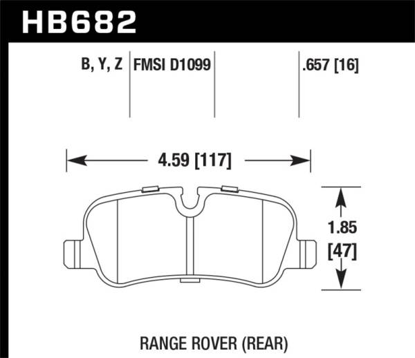 Hawk Performance - Hawk 2007 Land Rover Range Rover Sport HPS 5.0 Rear Brake Pads