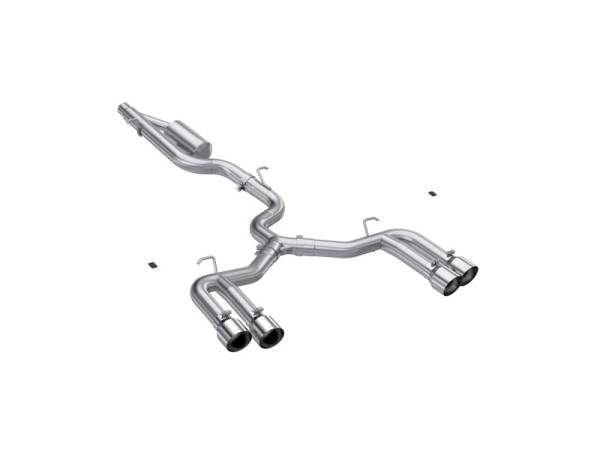 MBRP - MBRP 22-24 Audi S3 2.0L Armor Pro T304 SS 3in Cat-Back Quad Split Rear Exhaust - Valve Delete