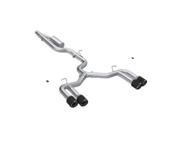 MBRP - MBRP 22-24 Audi S3 2.0L Armor Pro T304 SS 3in Cat-Back Quad Split Rear Exhaust w/ Carbon Fiber Tips