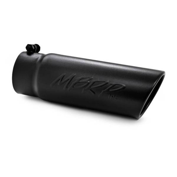 MBRP - MBRP Universal Tip 4 O.D. Angled Rolled End 3.5 inlet 10 length- Black Finish