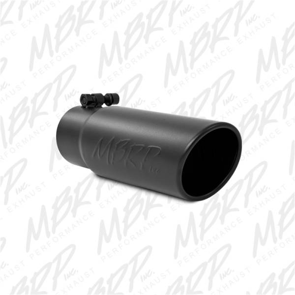 MBRP - MBRP Universal Tip 3-1/2in O.D. Angled Rolled End - 3in ID Inlet 10in Length - Black