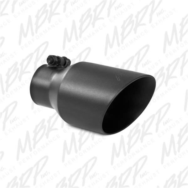 MBRP - MBRP Universal 4in OD Dual Wall Angled 2.5in Inlet 8in Lgth Exhaust Tip - Black