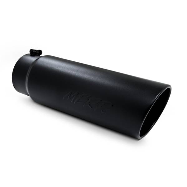 MBRP - MBRP Universal Tip 6in OD Angled Rolled End 5in Inlet 18in Lgth Black Finish Exhaust