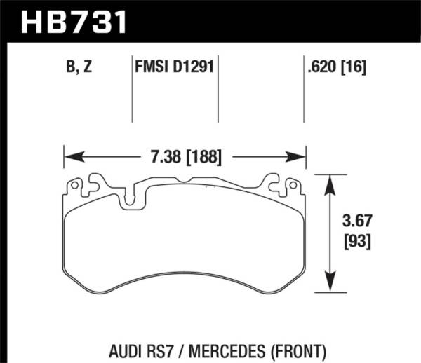 Hawk Performance - Hawk 15-17 Audi RS7 / 14-15 Mercedes G63 AMG / SL63 AMG HPS 5.0 Street Front Brake Pads