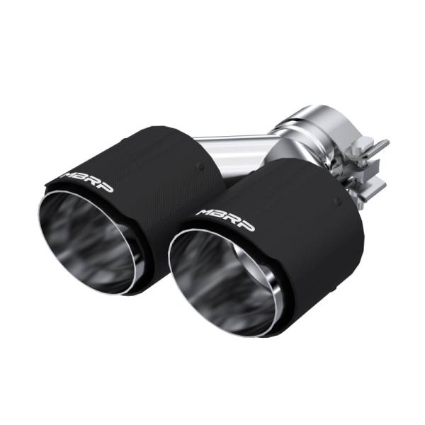 MBRP - MBRP Universal Carbon Fiber Dual Tip 4in OD/2.5in Inlet