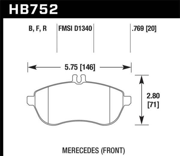 Hawk Performance - Hawk 12-15 Mercedes-Benz SLK250 / 12-15 Mercedes-Benz C250 HPS 5.0 Front Brake Pads