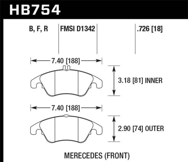 Hawk Performance - Hawk 10-16 Mercedes-Benz E350 / 12-16 Mercedes-Benz SLK350 HPS Street Front Brake Pads