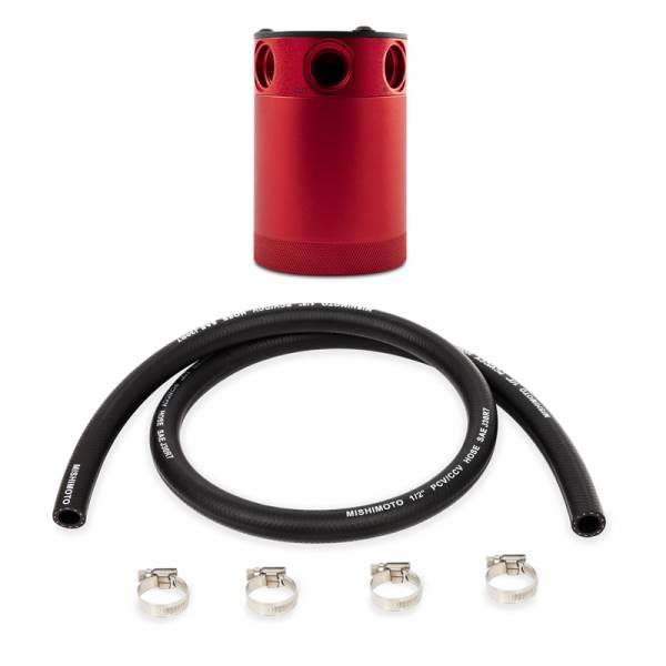 Mishimoto - Mishimoto Assembled Universal 3-Port Catch Can Red w/ Hose