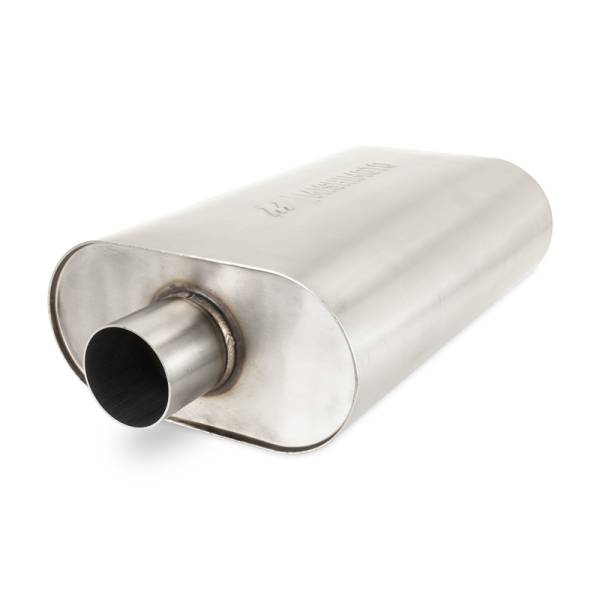 Mishimoto - Mishimoto Universal Muffler with 2.5in Center Inlet/Outlet - Brushed