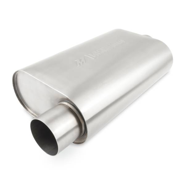 Mishimoto - Mishimoto Universal Muffler with 3.0in Offset Inlet/Outlet - Brushed